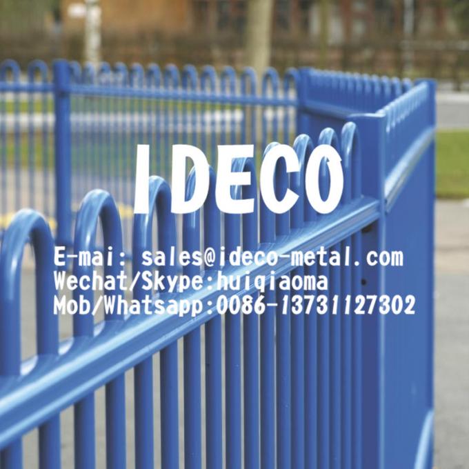 Solid Bar Bow Top Fence Railings, Anti-Trap Hoop/Round Top Fencing, Curved Top Hairpin Fences for Children Playground