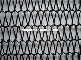 China Round Wire Helix Woven Mesh for Curtain Wall,Conveyor Belt Spiral Architectural Mesh supplier