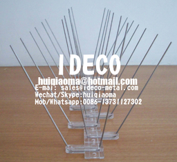 China 4 Rows of Pins Wide Stainless Steel Bird Spikes, Pigeon Defender, Bird Proof, Anti-Climb Spikes supplier